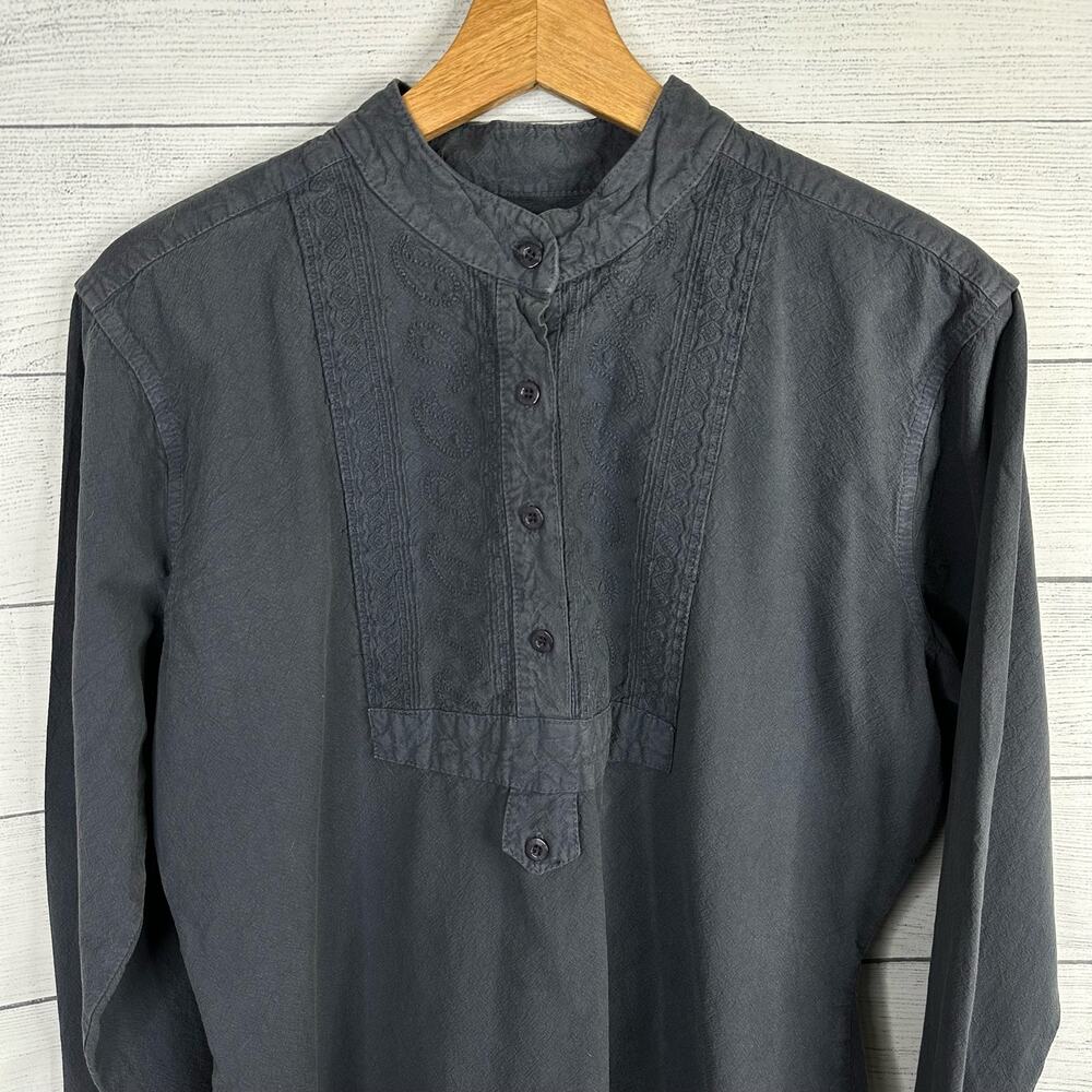 Scully Womens size Small Blue Embroidered Western Paisley Bib Popover Mollie Top - Picture 4 of 10